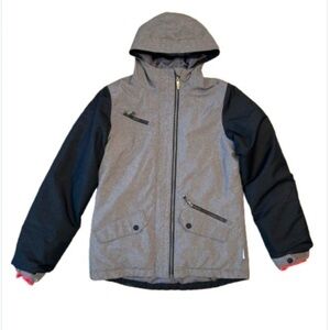 RIPZONE Gray & Navy Winter Ski Coat Jacket with Hood. Lots of Pockets.